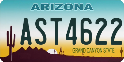 AZ license plate AST4622