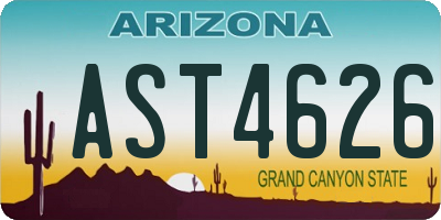 AZ license plate AST4626