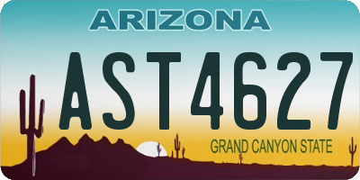 AZ license plate AST4627