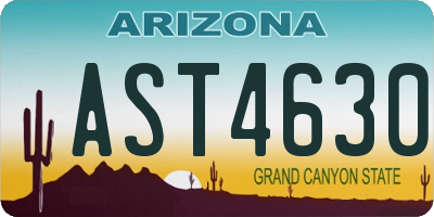 AZ license plate AST4630