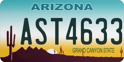 AZ license plate AST4633