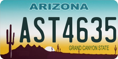 AZ license plate AST4635