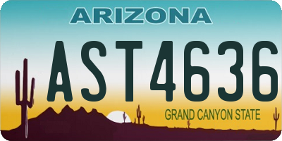 AZ license plate AST4636
