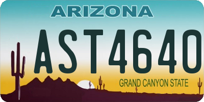 AZ license plate AST4640