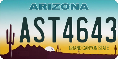 AZ license plate AST4643
