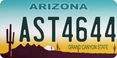 AZ license plate AST4644