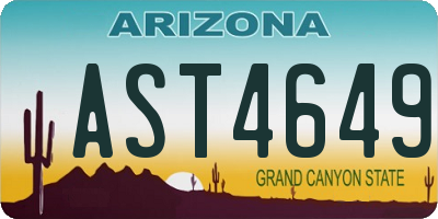 AZ license plate AST4649