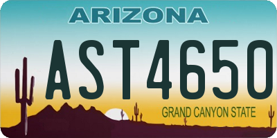 AZ license plate AST4650