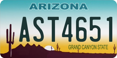 AZ license plate AST4651