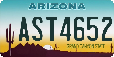 AZ license plate AST4652