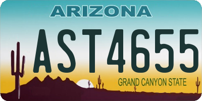 AZ license plate AST4655