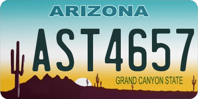 AZ license plate AST4657