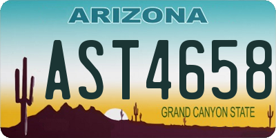 AZ license plate AST4658