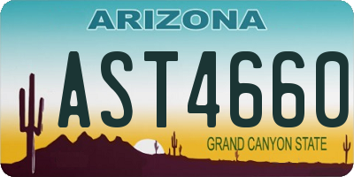 AZ license plate AST4660