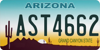 AZ license plate AST4662