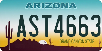 AZ license plate AST4663