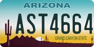 AZ license plate AST4664