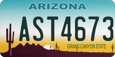 AZ license plate AST4673