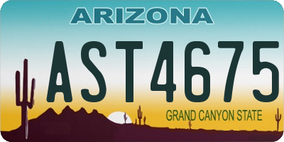 AZ license plate AST4675