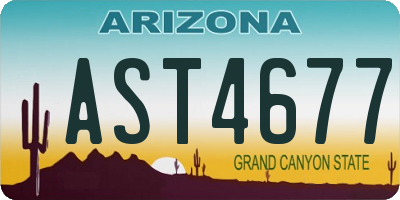 AZ license plate AST4677