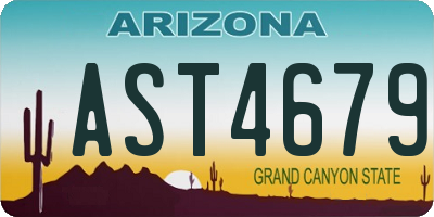 AZ license plate AST4679