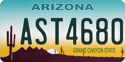 AZ license plate AST4680