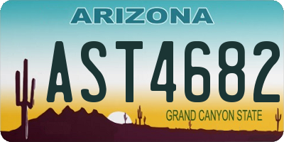 AZ license plate AST4682
