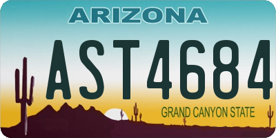 AZ license plate AST4684
