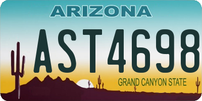 AZ license plate AST4698