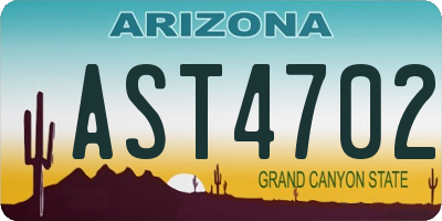 AZ license plate AST4702