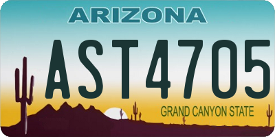 AZ license plate AST4705