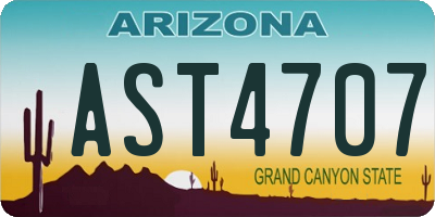AZ license plate AST4707