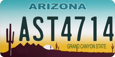 AZ license plate AST4714