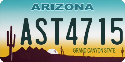 AZ license plate AST4715