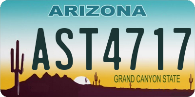 AZ license plate AST4717