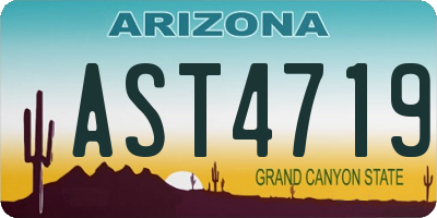 AZ license plate AST4719
