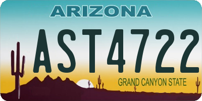 AZ license plate AST4722