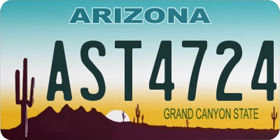 AZ license plate AST4724