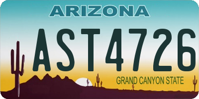AZ license plate AST4726