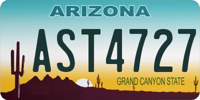 AZ license plate AST4727