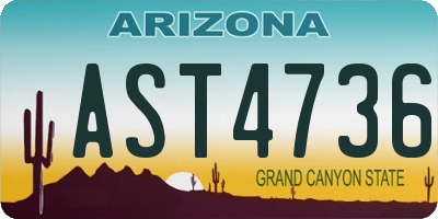 AZ license plate AST4736