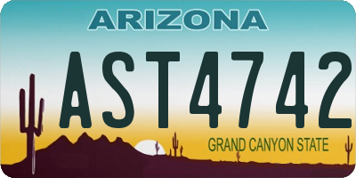 AZ license plate AST4742