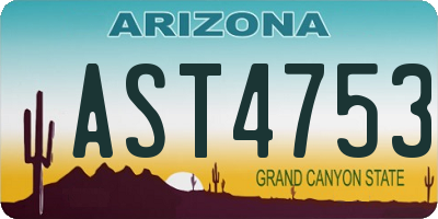 AZ license plate AST4753