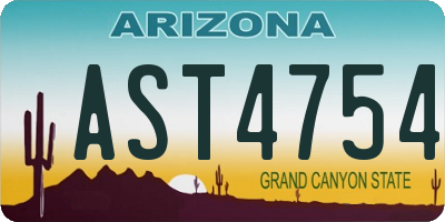 AZ license plate AST4754