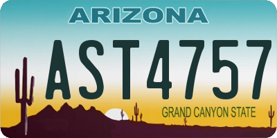 AZ license plate AST4757