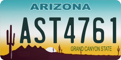 AZ license plate AST4761