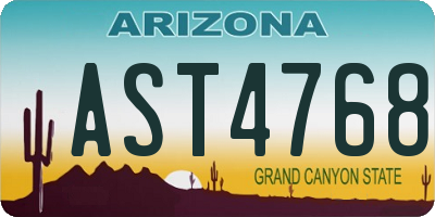 AZ license plate AST4768