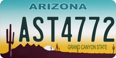 AZ license plate AST4772