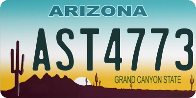 AZ license plate AST4773