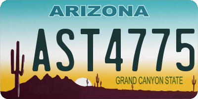 AZ license plate AST4775